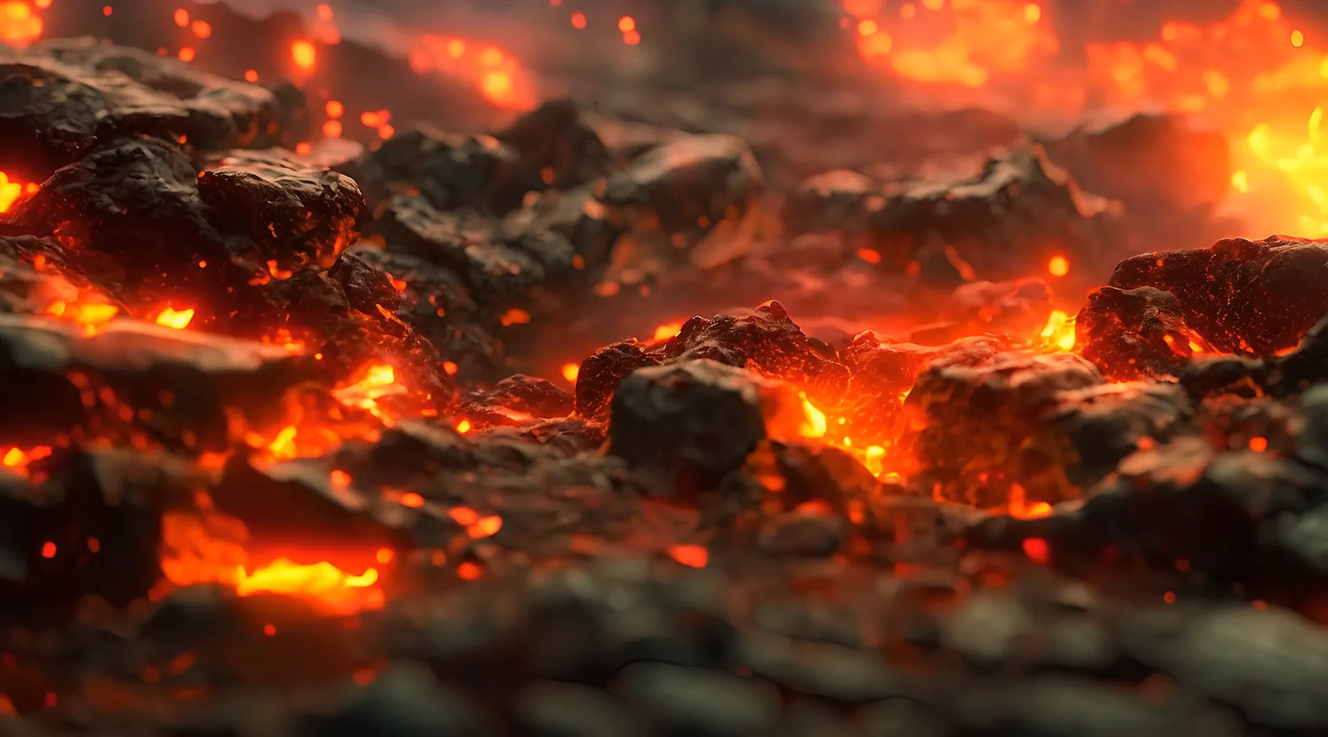 Molten Lava Rocks Intense Motion Backdrop Video